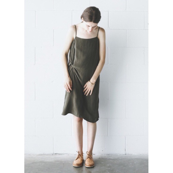 objects w/o meaning | olive midi dress - Picture 2 of 4